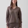 Jersey oversize con cuello en V CashSoft