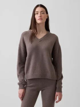 Jersey oversize con cuello en V CashSoft