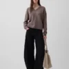 Jersey oversize con cuello en V CashSoft