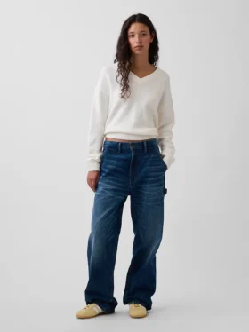 Jersey oversize con cuello en V CashSoft