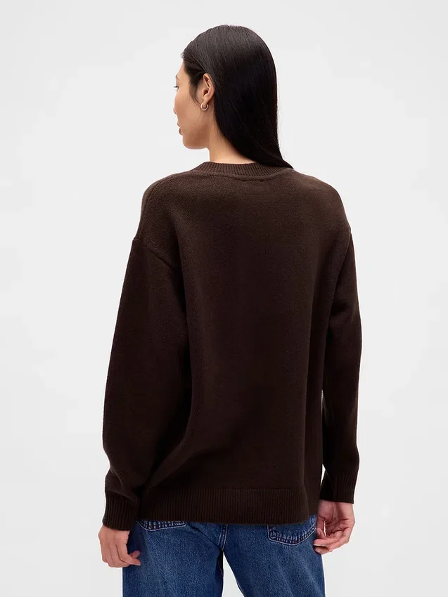 Jersey oversize con cuello en V CashSoft