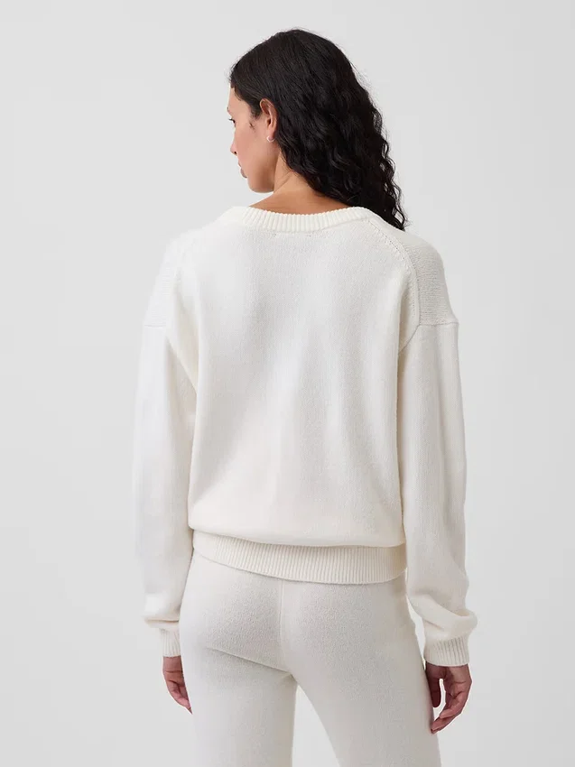 Jersey oversize con cuello en V CashSoft