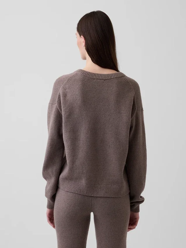Jersey oversize con cuello en V CashSoft