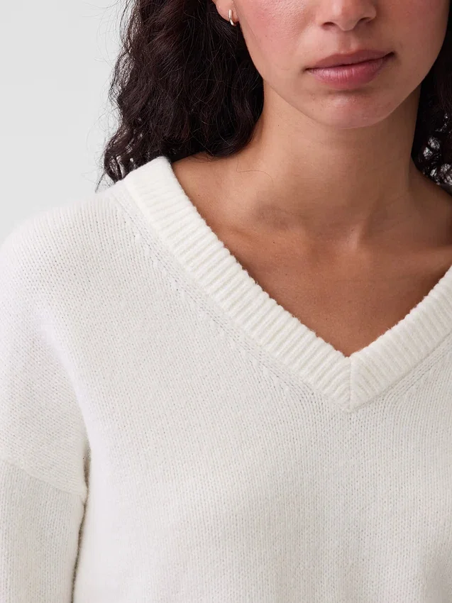 Jersey oversize con cuello en V CashSoft