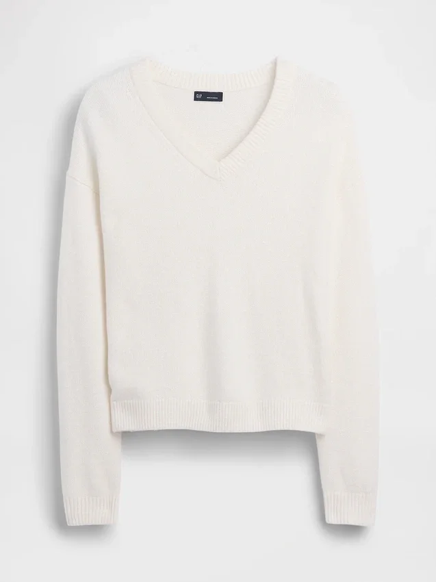 Jersey oversize con cuello en V CashSoft