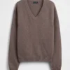 Jersey oversize con cuello en V CashSoft