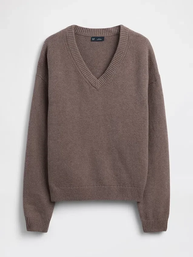 Jersey oversize con cuello en V CashSoft