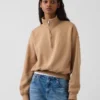 Jersey oversize con media cremallera y cuello en cuña Vintagesoft