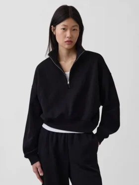 Jersey oversize con media cremallera y cuello en cuña Vintagesoft
