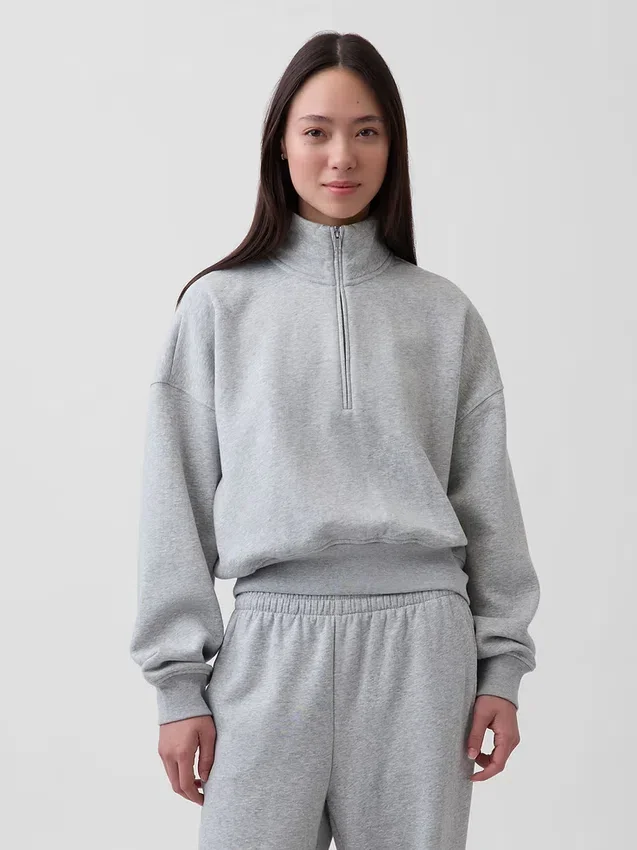 Jersey oversize con media cremallera y cuello en cuña Vintagesoft