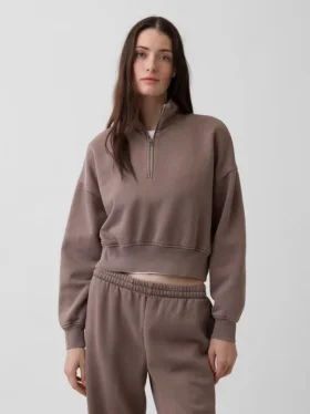 Jersey oversize con media cremallera y cuello en cuña Vintagesoft