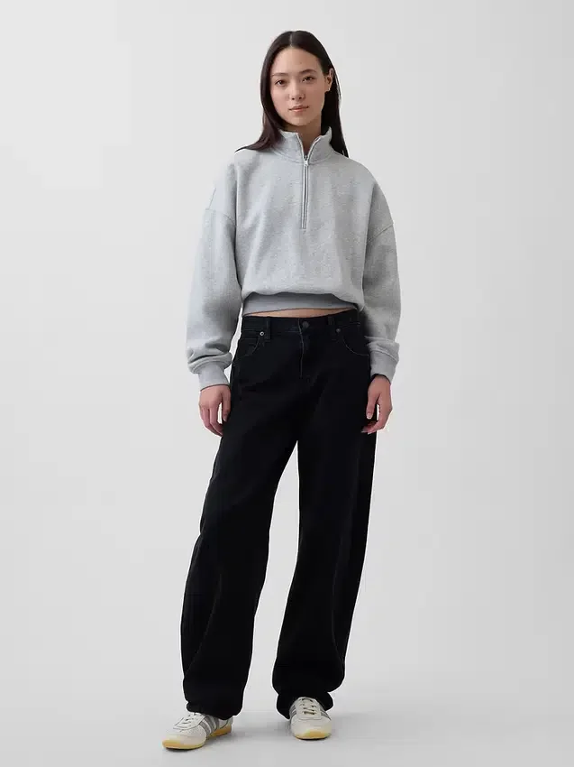 Jersey oversize con media cremallera y cuello en cuña Vintagesoft