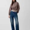 Jersey oversize con media cremallera y cuello en cuña Vintagesoft