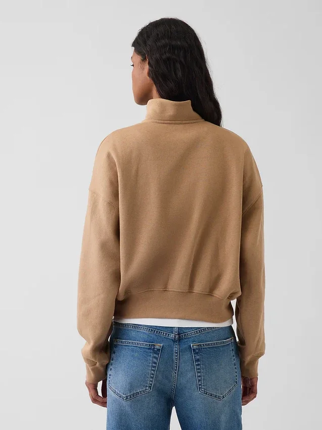 Jersey oversize con media cremallera y cuello en cuña Vintagesoft