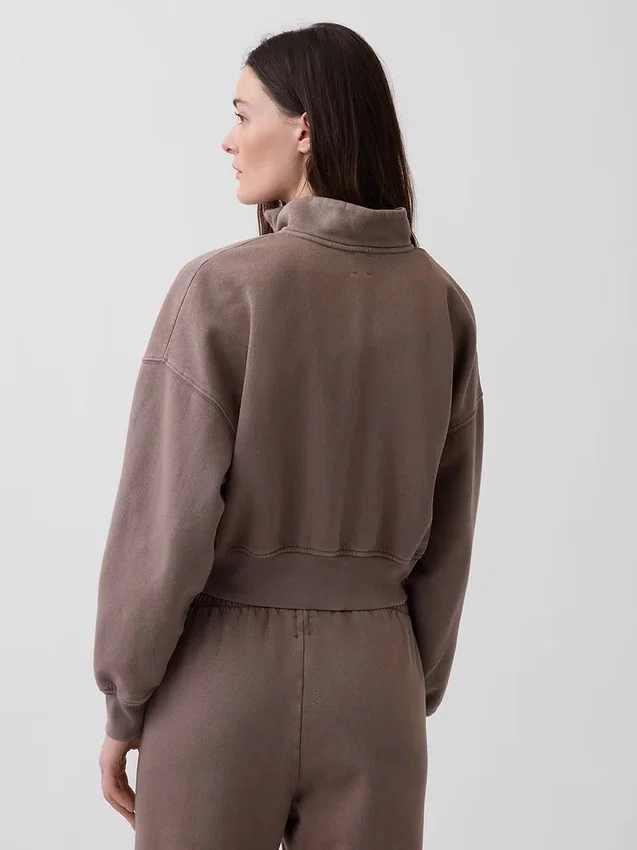 Jersey oversize con media cremallera y cuello en cuña Vintagesoft