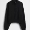 Jersey oversize con media cremallera y cuello en cuña Vintagesoft
