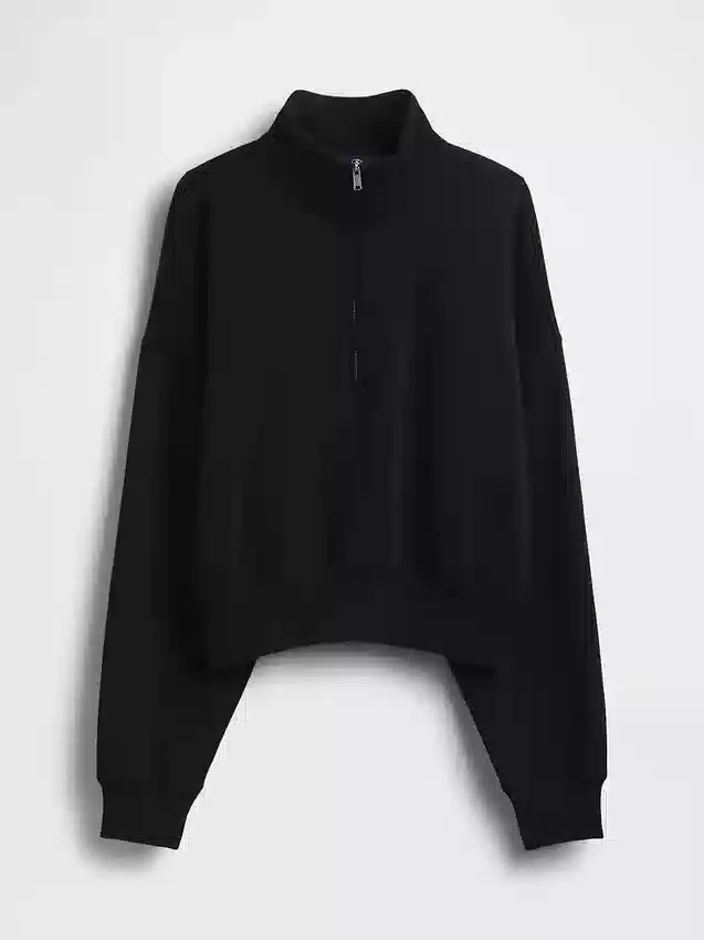 Jersey oversize con media cremallera y cuello en cuña Vintagesoft