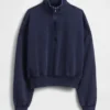 Jersey oversize con media cremallera y cuello en cuña Vintagesoft