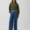 Jersey oversize de algodón texturizado con media cremallera