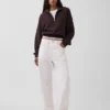 Jersey oversize de algodón texturizado con media cremallera