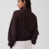 Jersey oversize de algodón texturizado con media cremallera