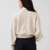 Jersey oversize de algodón texturizado con media cremallera
