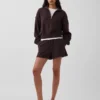 Jersey oversize de algodón texturizado con media cremallera