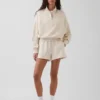 Jersey oversize de algodón texturizado con media cremallera