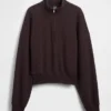 Jersey oversize de algodón texturizado con media cremallera