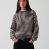 Jersey oversize de cuello alto 100 % algodón