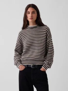Jersey oversize de cuello alto 100 % algodón