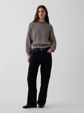 Jersey oversize de cuello alto 100 % algodón