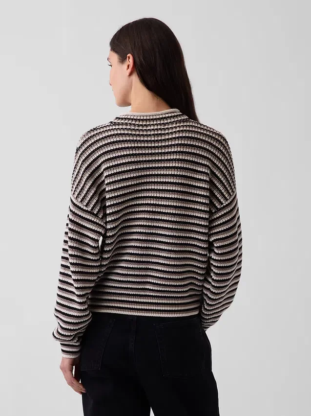 Jersey oversize de cuello alto 100 % algodón