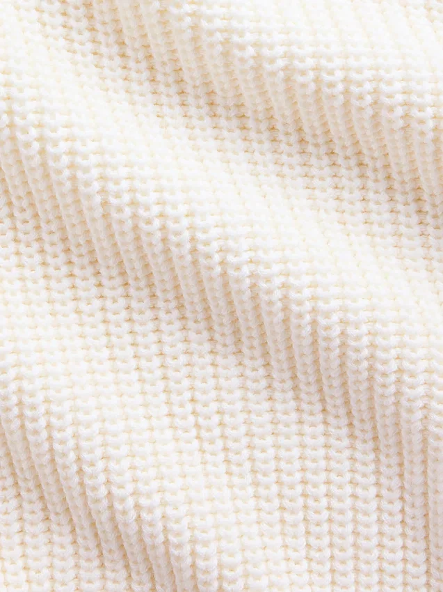 Jersey oversize de cuello en V con punto Shaker, 100 % algodón