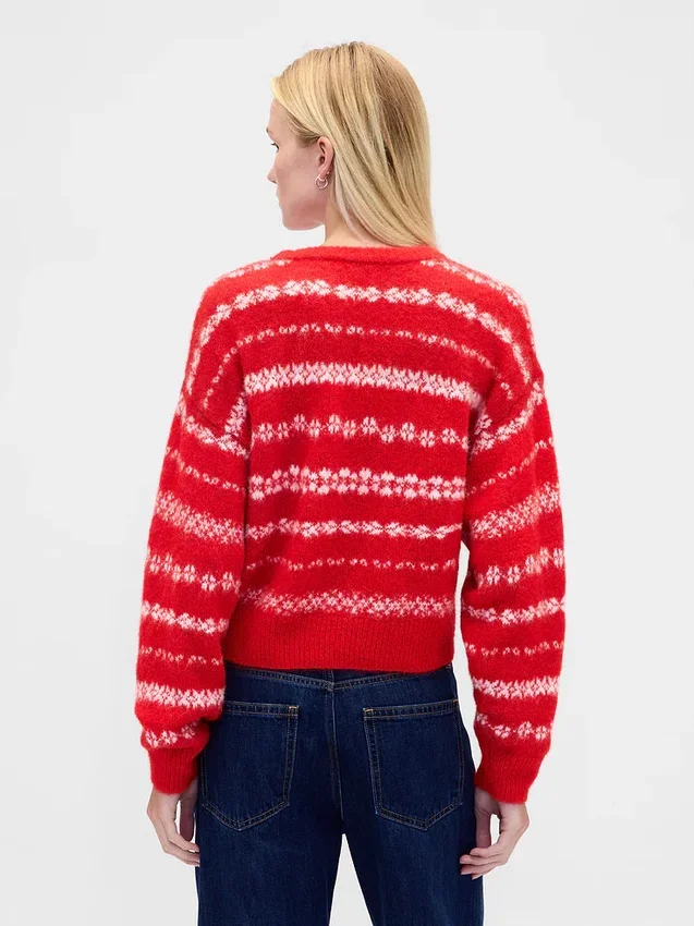 Jersey oversize de cuello redondo con efecto peludo