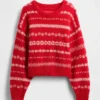 Jersey oversize de cuello redondo con efecto peludo