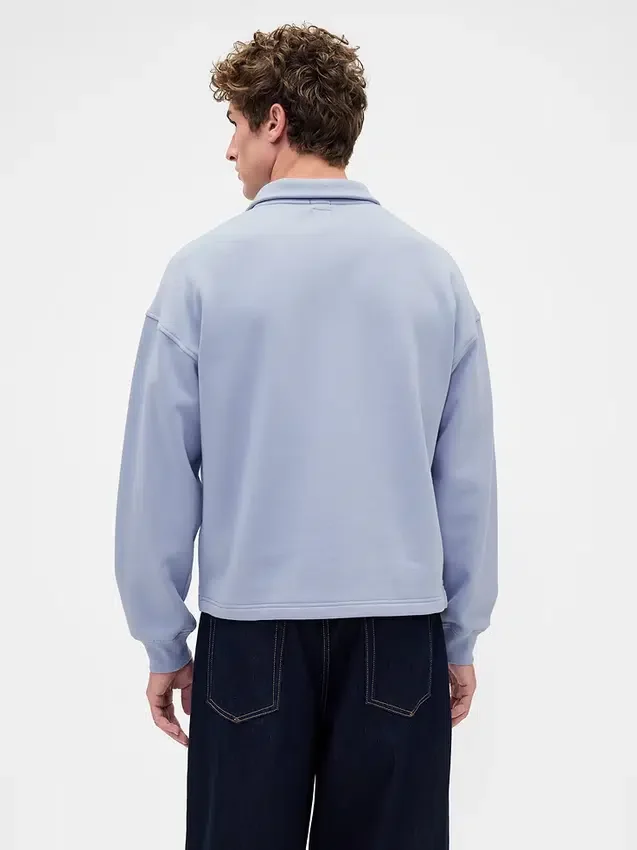 Jersey oversize de felpa gruesa con cremallera de un cuarto