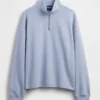 Jersey oversize de felpa gruesa con cremallera de un cuarto