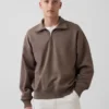 Jersey oversize de peso grueso con cremallera de un cuarto para adulto