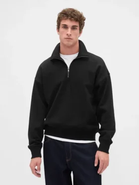 Jersey oversize de peso grueso con cremallera de un cuarto para adulto