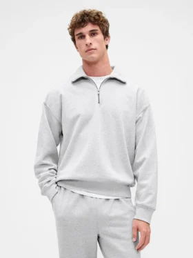 Jersey oversize de peso grueso con cremallera de un cuarto para adulto