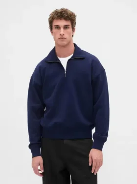 Jersey oversize de peso grueso con cremallera de un cuarto para adulto