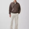 Jersey oversize de peso grueso con cremallera de un cuarto para adulto
