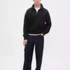 Jersey oversize de peso grueso con cremallera de un cuarto para adulto