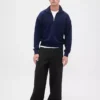 Jersey oversize de peso grueso con cremallera de un cuarto para adulto