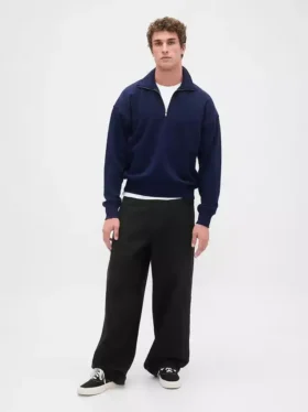 Jersey oversize de peso grueso con cremallera de un cuarto para adulto