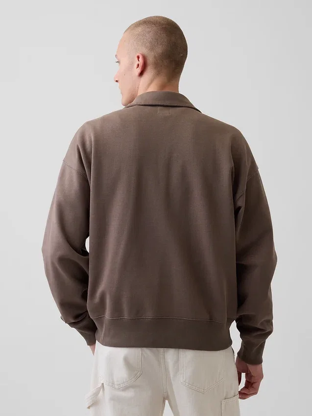 Jersey oversize de peso grueso con cremallera de un cuarto para adulto