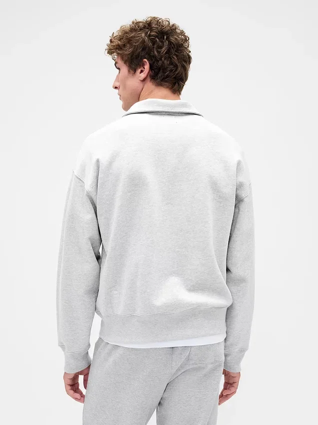 Jersey oversize de peso grueso con cremallera de un cuarto para adulto