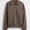 Jersey oversize de peso grueso con cremallera de un cuarto para adulto