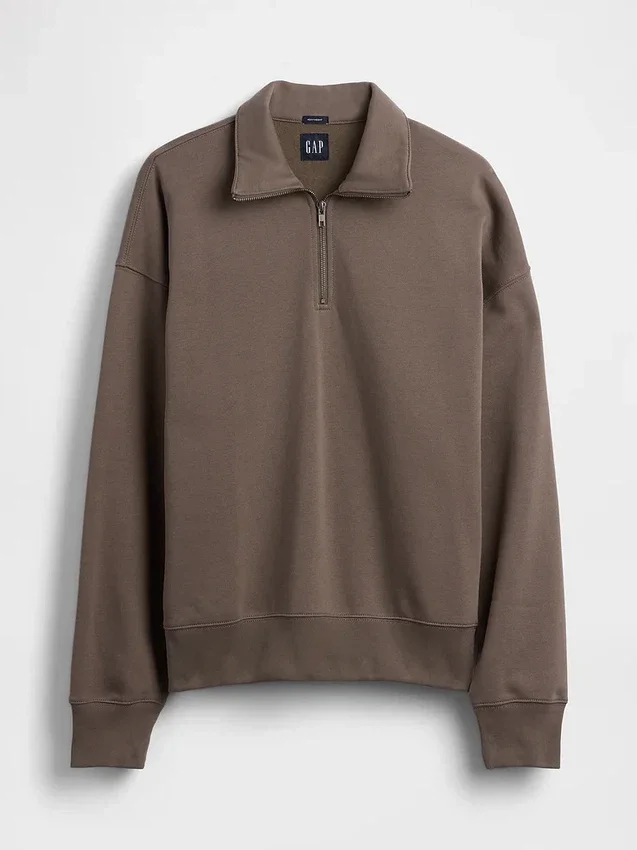 Jersey oversize de peso grueso con cremallera de un cuarto para adulto